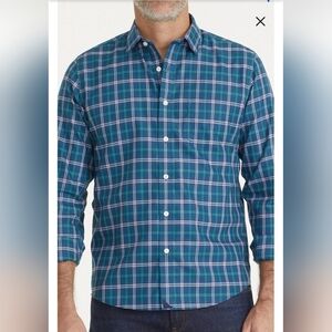 Untuckit Blue Plaid Long Sleeve Button Down Shirt Sz XL